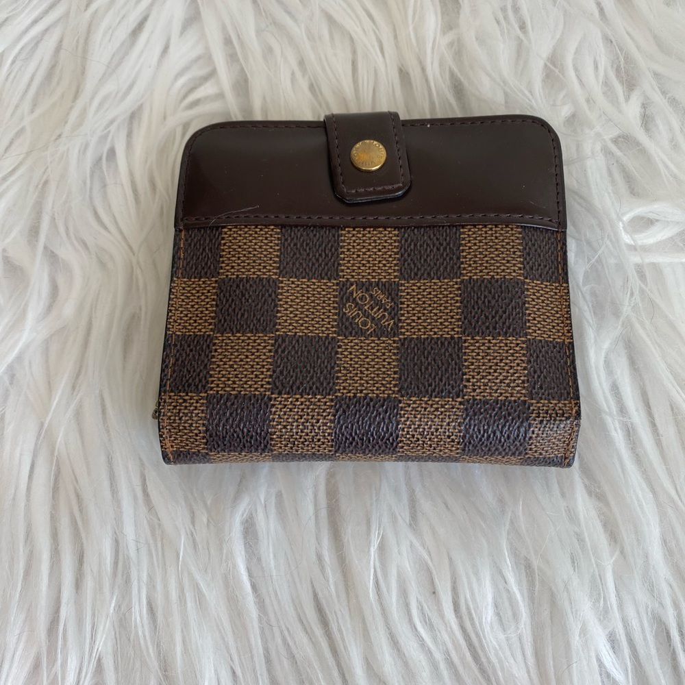 Authentic! LOUIS VUITTON-Preloved Compact Zip Damier Canvas
